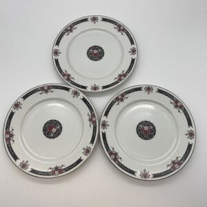 Exclusively Ours Symphony BREAD & BUTTER PLATES Set Of 3 Dark Floral Goth